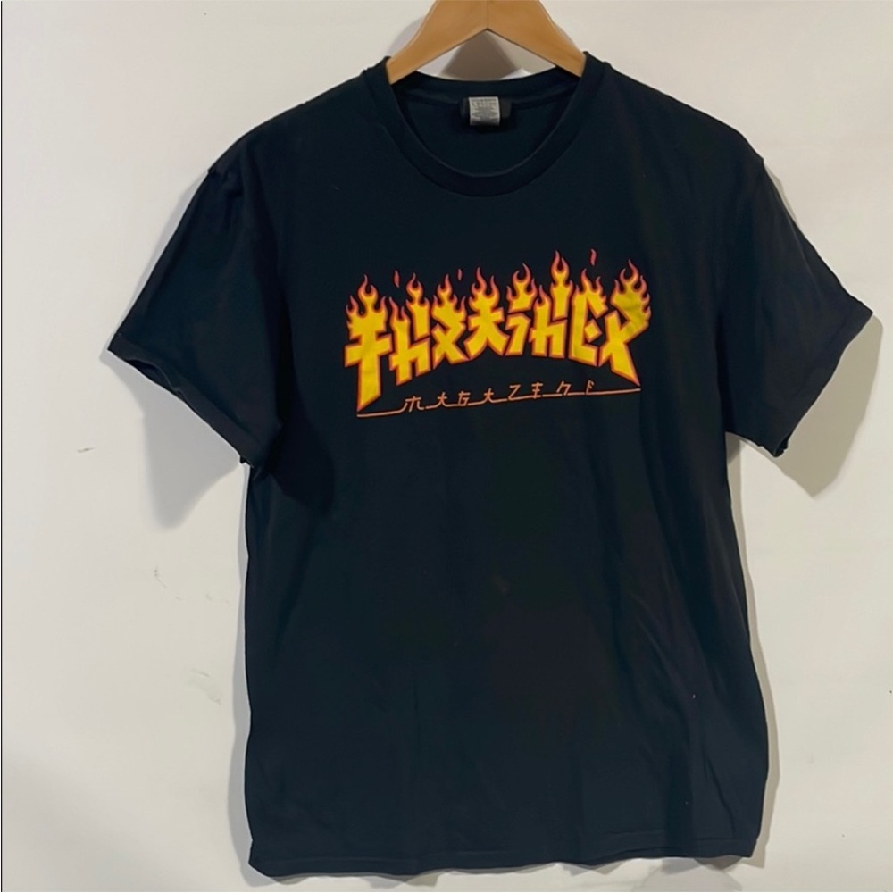 Thrasher Women’s Black,Red & Orange Short Sleeve Tee 100% Cotton Sz XS-SM